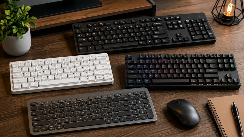 Wireless and wired keyboard display
