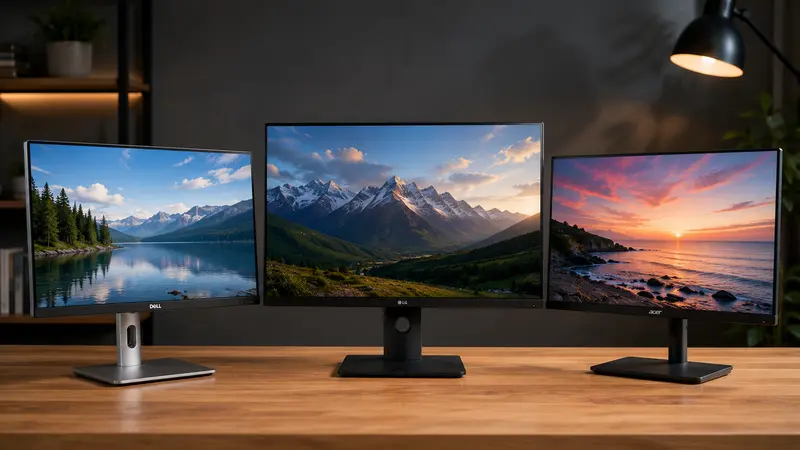 LED computer monitor on office desk